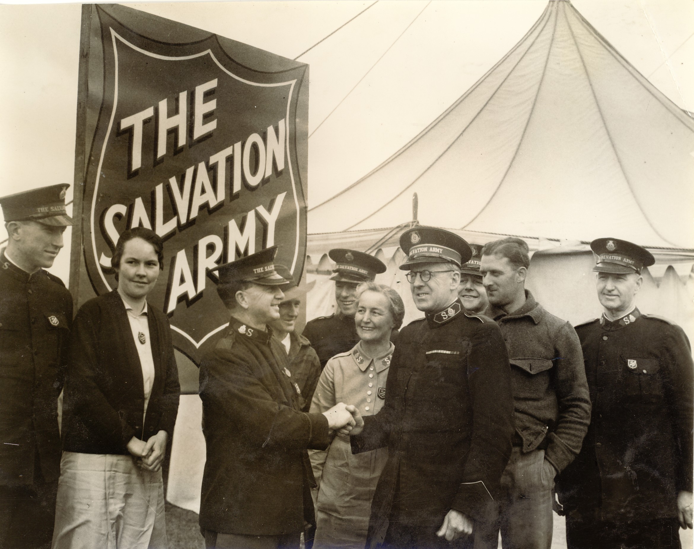 The opening of the first Salvation Armt marquee at Puckapunyal c1939